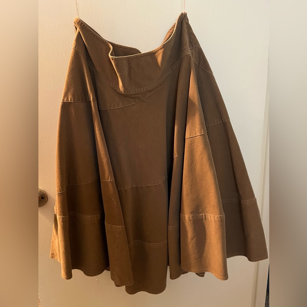 DKNY corduroy camel skirt